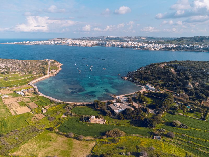 Mistra Bay, another majestic beach situated close to Xemxija Bay Hotel in Malta