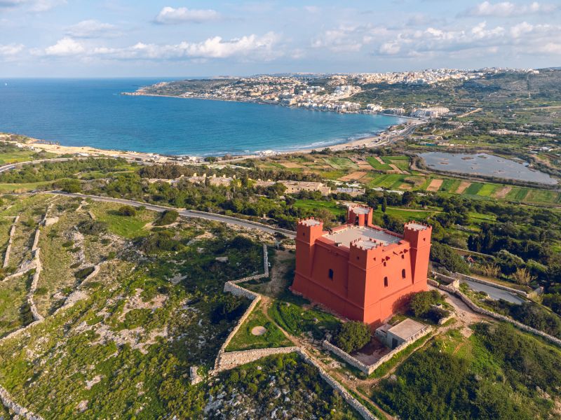 St. Agatha's tower in Mellieha, one of the most prominent buildings in the North of Malta